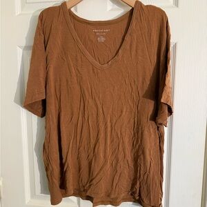 American Eagle Outfitters Women's Brown Soft & Sexy Tee